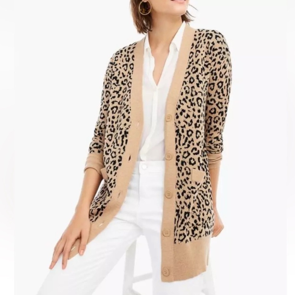 Leopard Print Cardigan Sweater